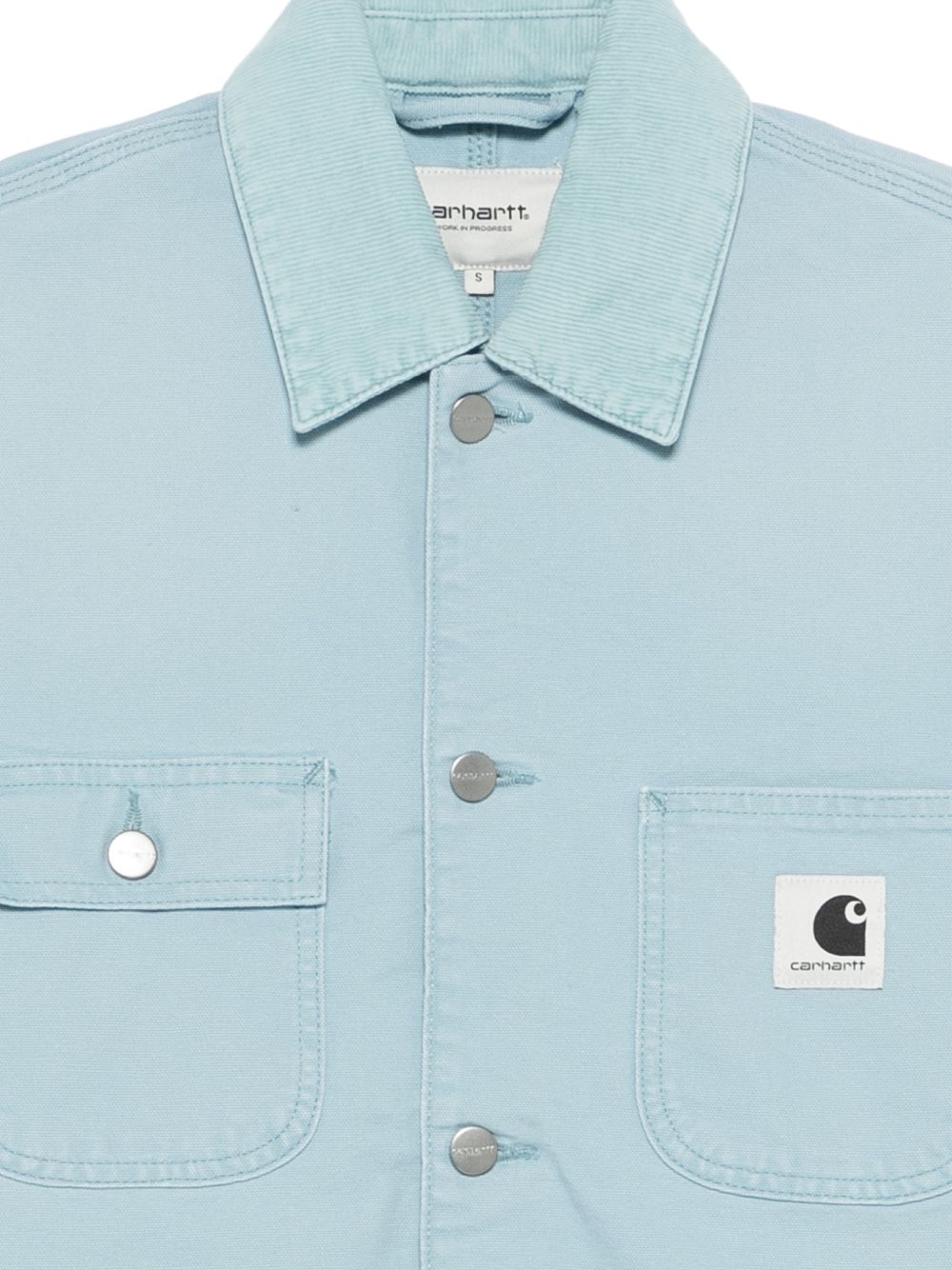 CARHARTT WIP Giacca in denim celeste con tasche e logo 