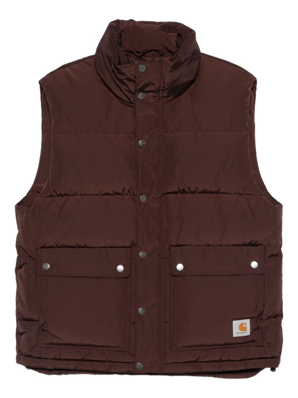 CARHARTT WIP Gilet imbottito marrone con tasche 