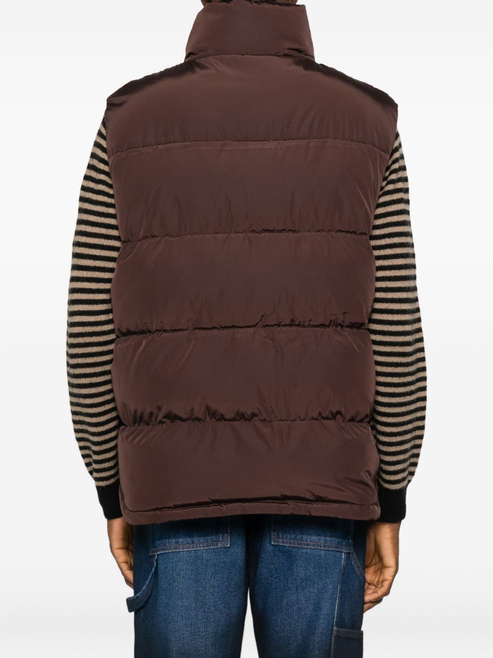 CARHARTT WIP Gilet imbottito marrone con tasche 