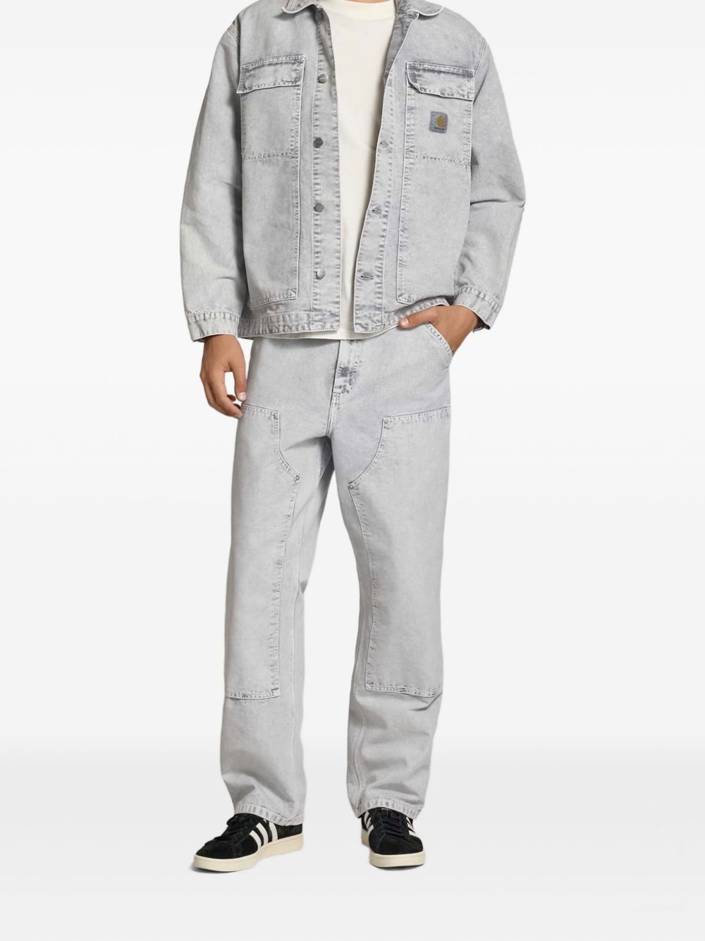 CARHARTT WIP Jeans 'Double Knee' in cotone grigio 