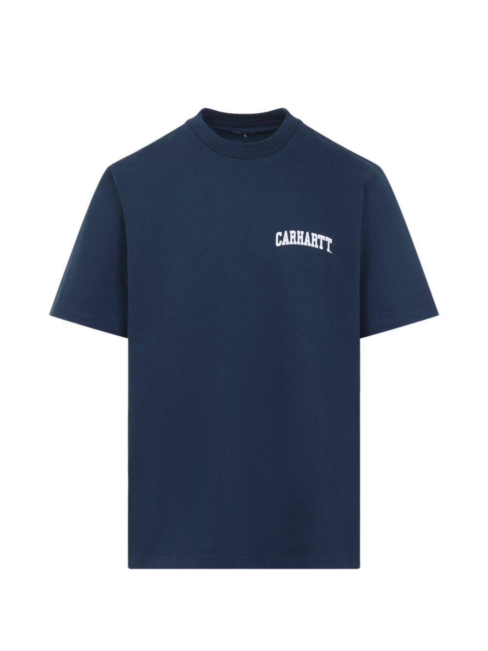 CARHARTT WIP T-shirt girocollo blu con logo bianco 