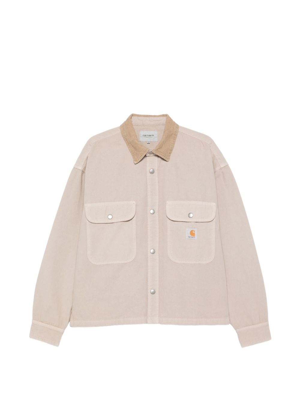 CARHARTT WIP Camicia in denim beige con tasche e colletto in velluto 