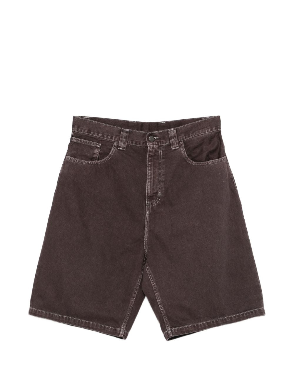 CARHARTT WIP Shorts in denim marrone con logo 