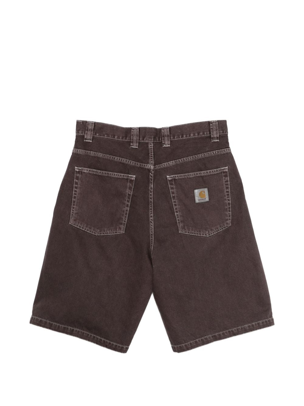 CARHARTT WIP Shorts in denim marrone con logo 