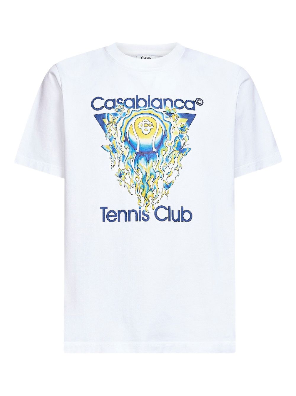 CASABLANCA T-shirt con stampa grafica in cotone bianco 