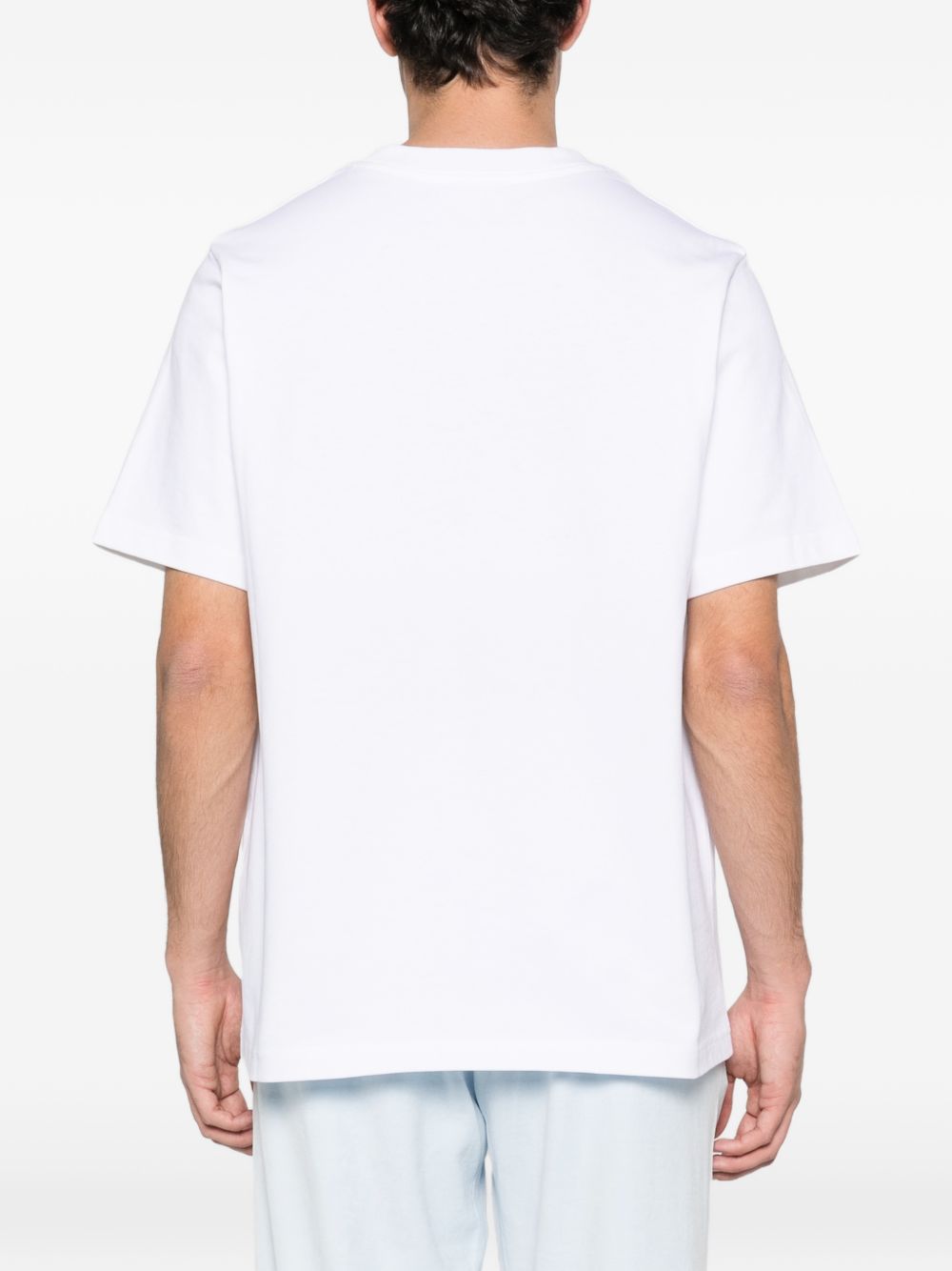 CASABLANCA T-shirt in cotone bianco con stampa e logo 
