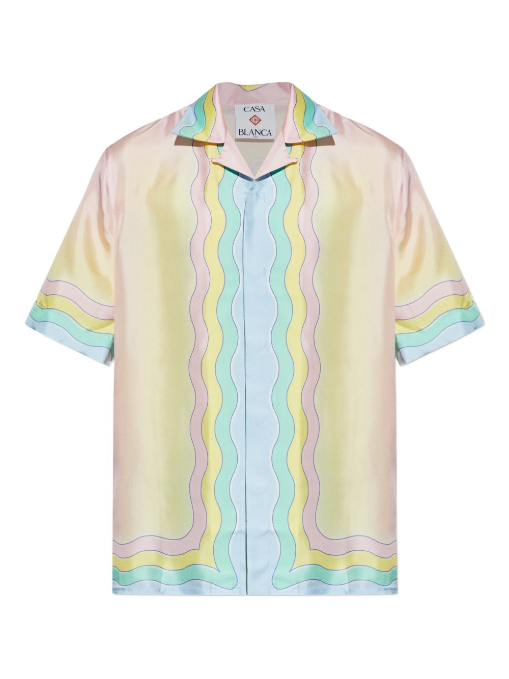 CASABLANCA Camicia con stampa multicolore all-over in seta 