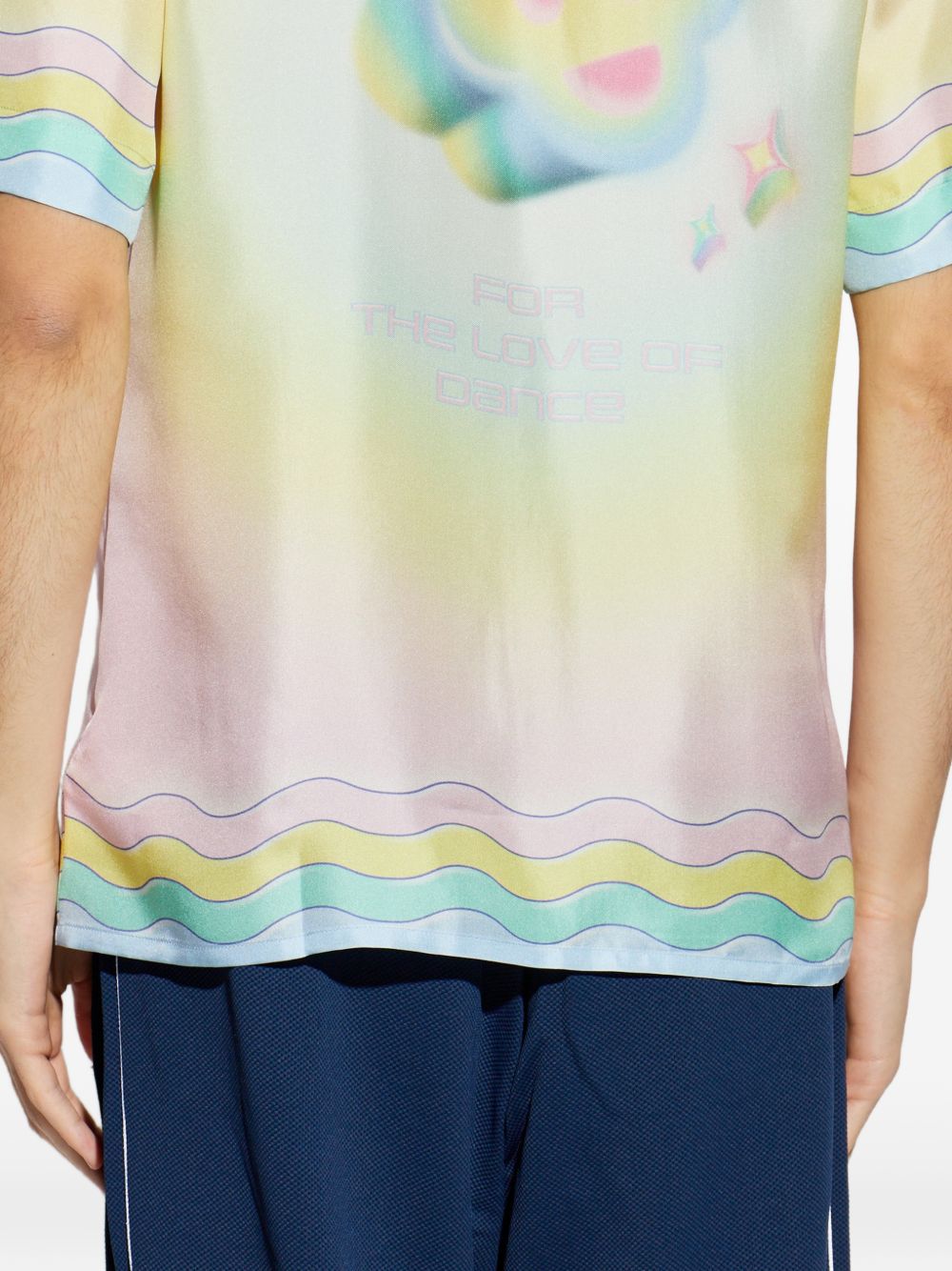 CASABLANCA Camicia con stampa multicolore all-over in seta 
