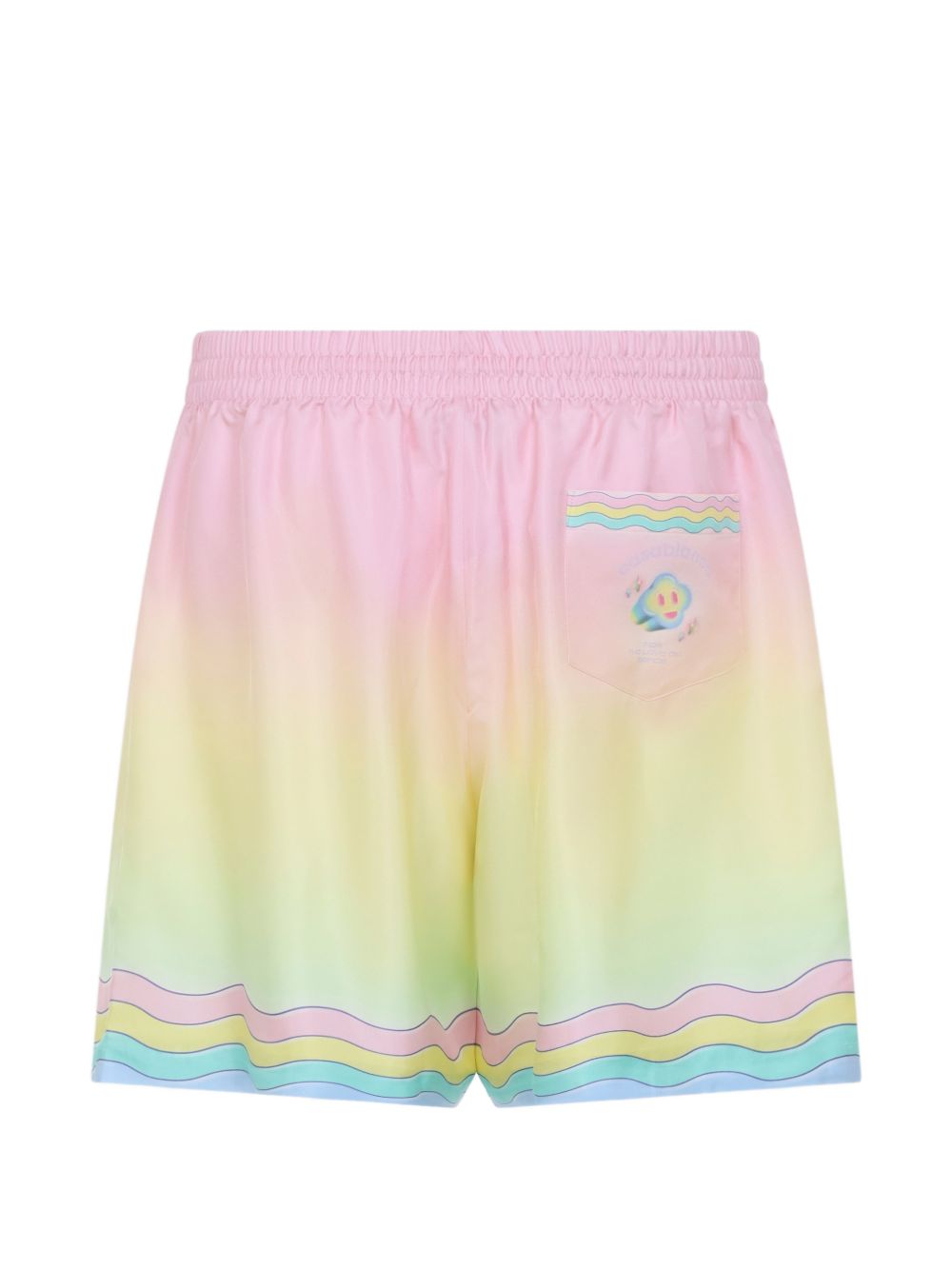 CASABLANCA Shorts in seta con stampa grafica multicolore 