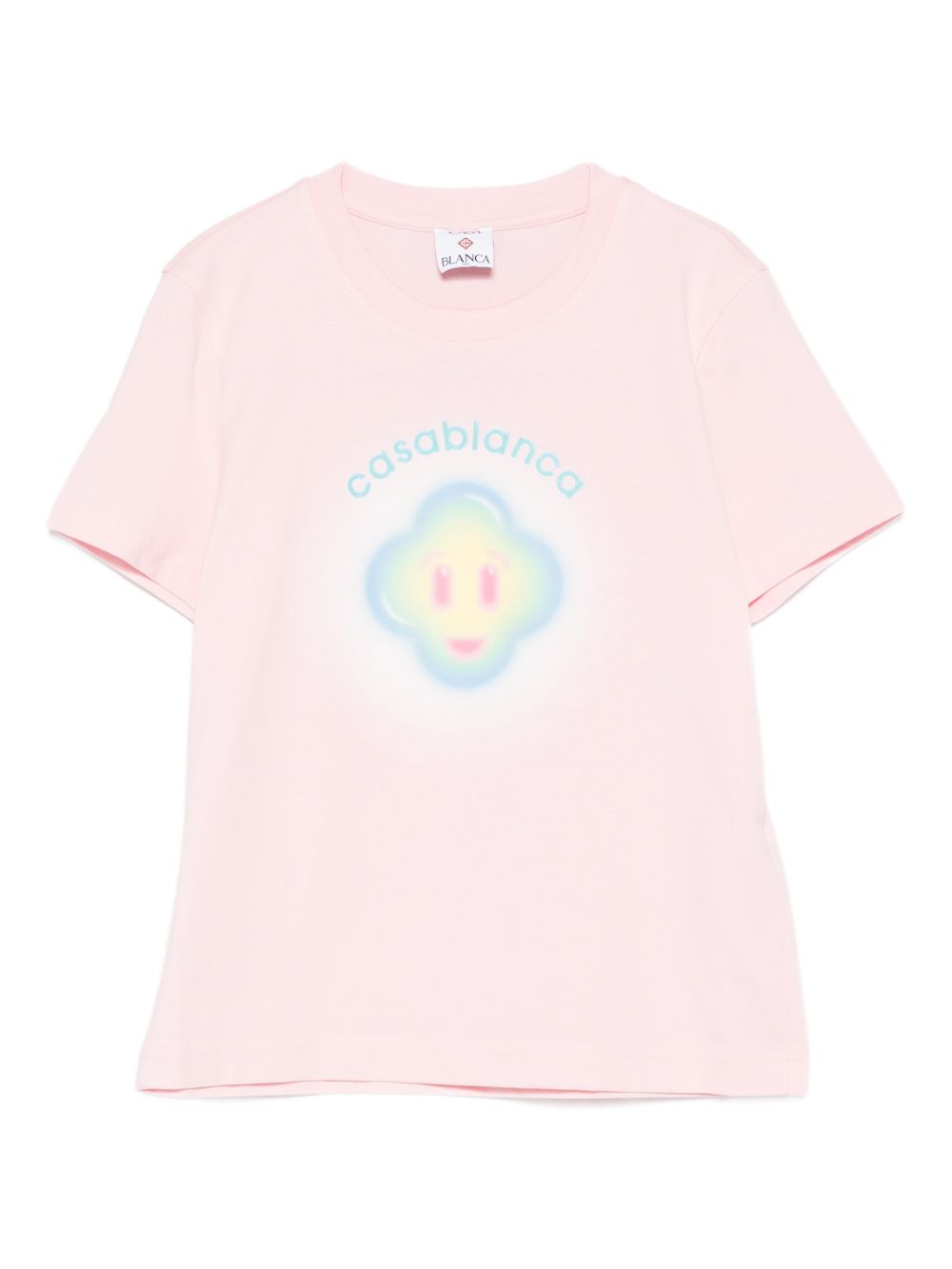 CASABLANCA T-shirt in cotone rosa con stampa logo 