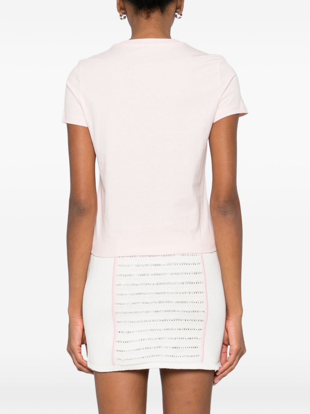 CASABLANCA T-shirt in cotone rosa con stampa logo 