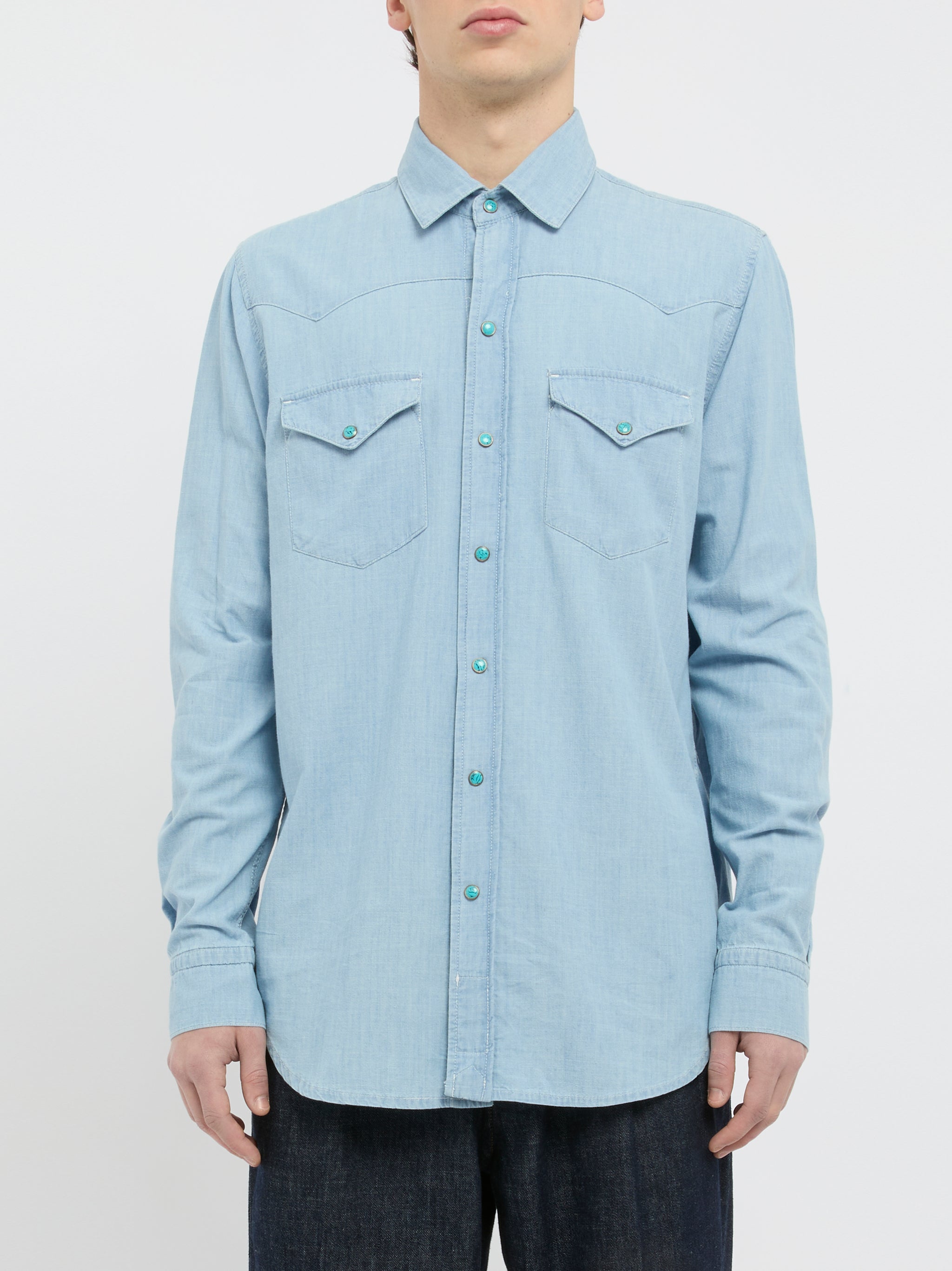 CHESAPEAKES Camicia 'Flagstaff' in denim con tasche 