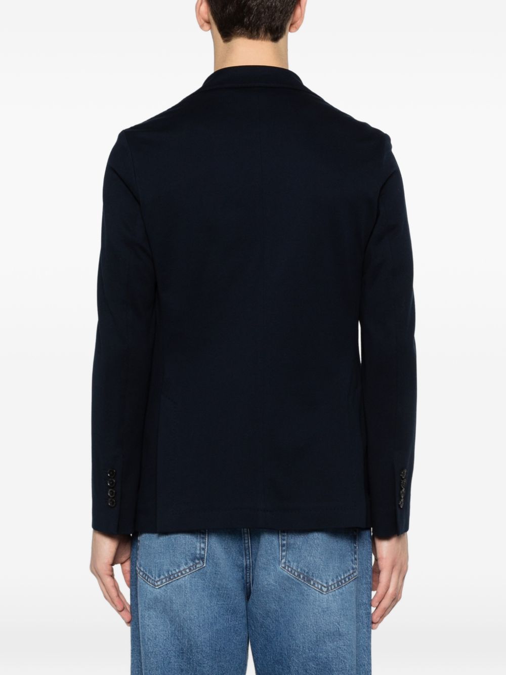CIRCOLO 1901 Giacca monopetto in cotone blu navy con revers classici 