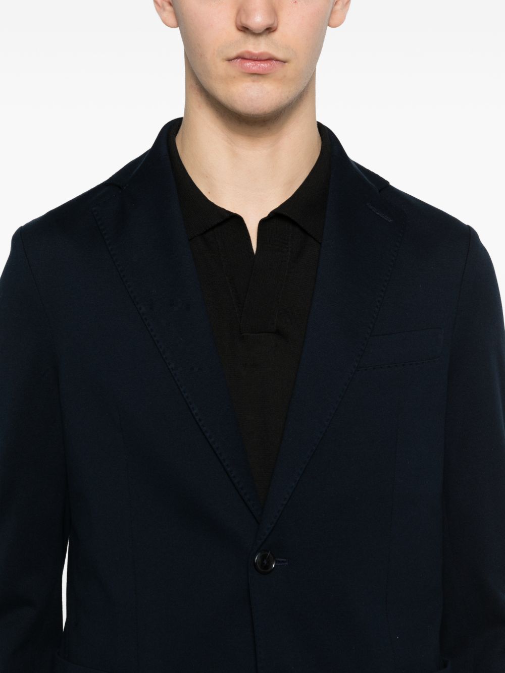 CIRCOLO 1901 Giacca monopetto in cotone blu navy con revers classici 