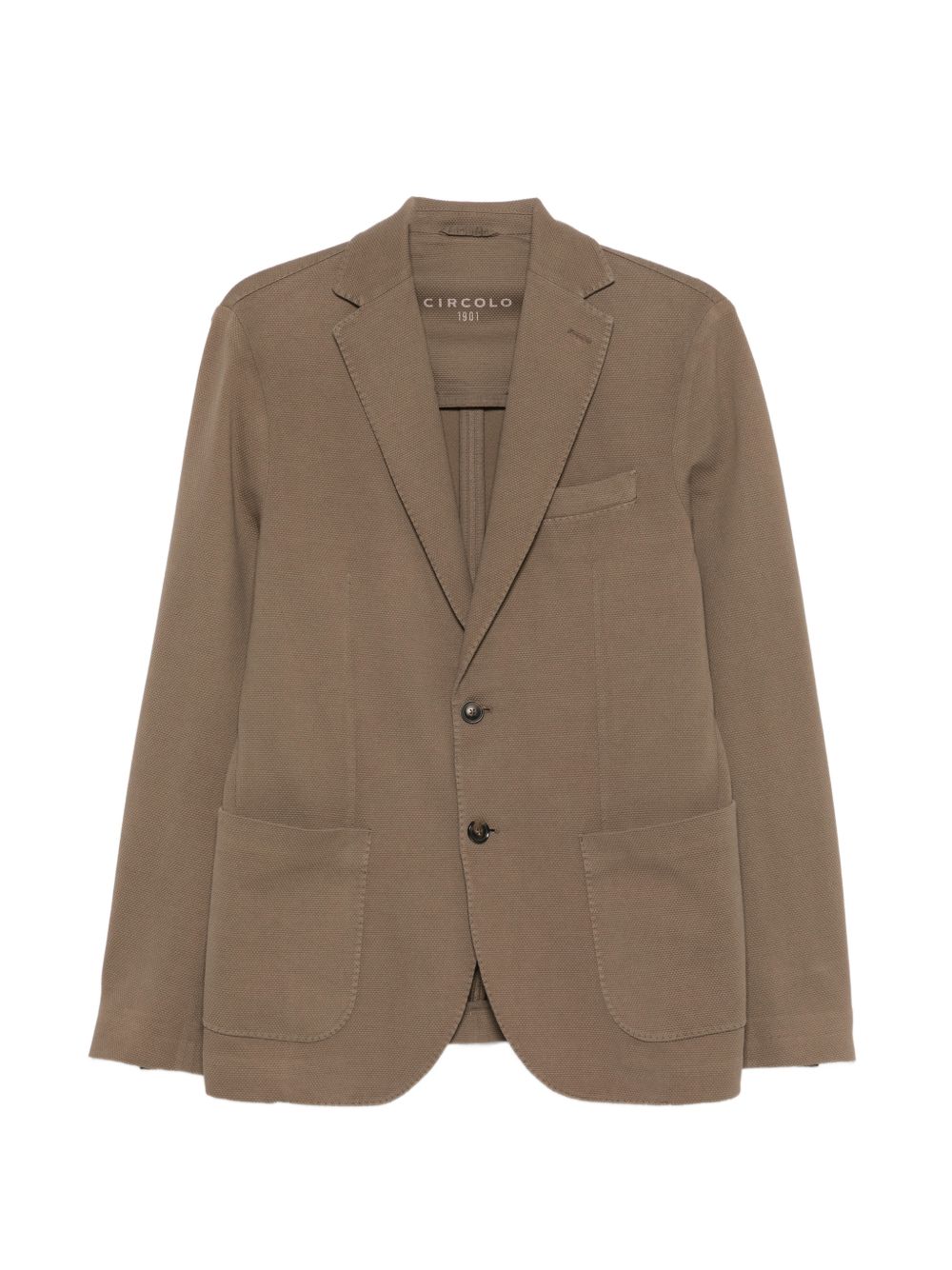 CIRCOLO 1901 Giacca marrone in cotone con tasche a toppa e revers classici 