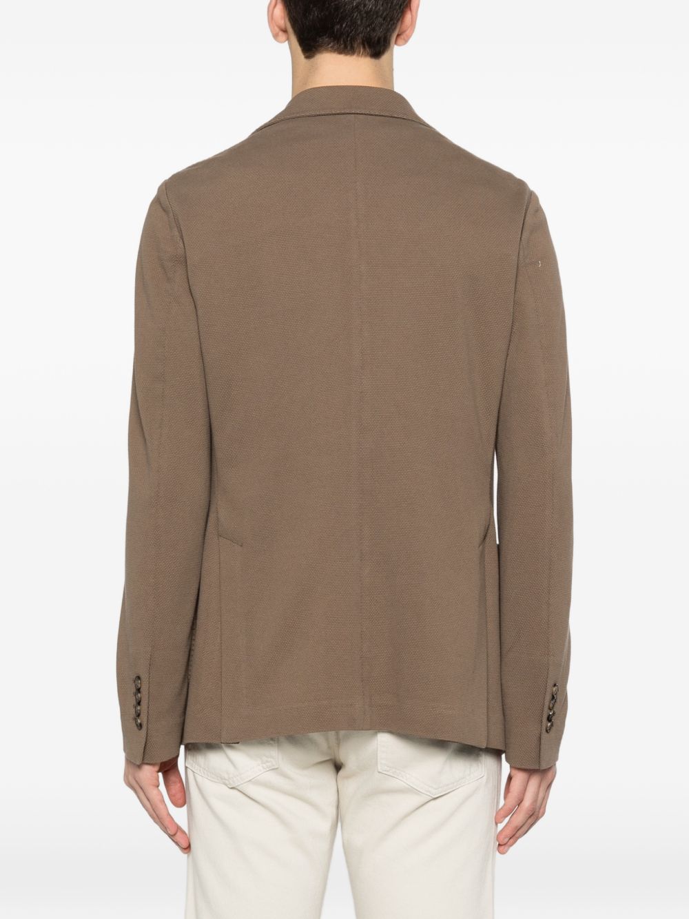 CIRCOLO 1901 Giacca marrone in cotone con tasche a toppa e revers classici 