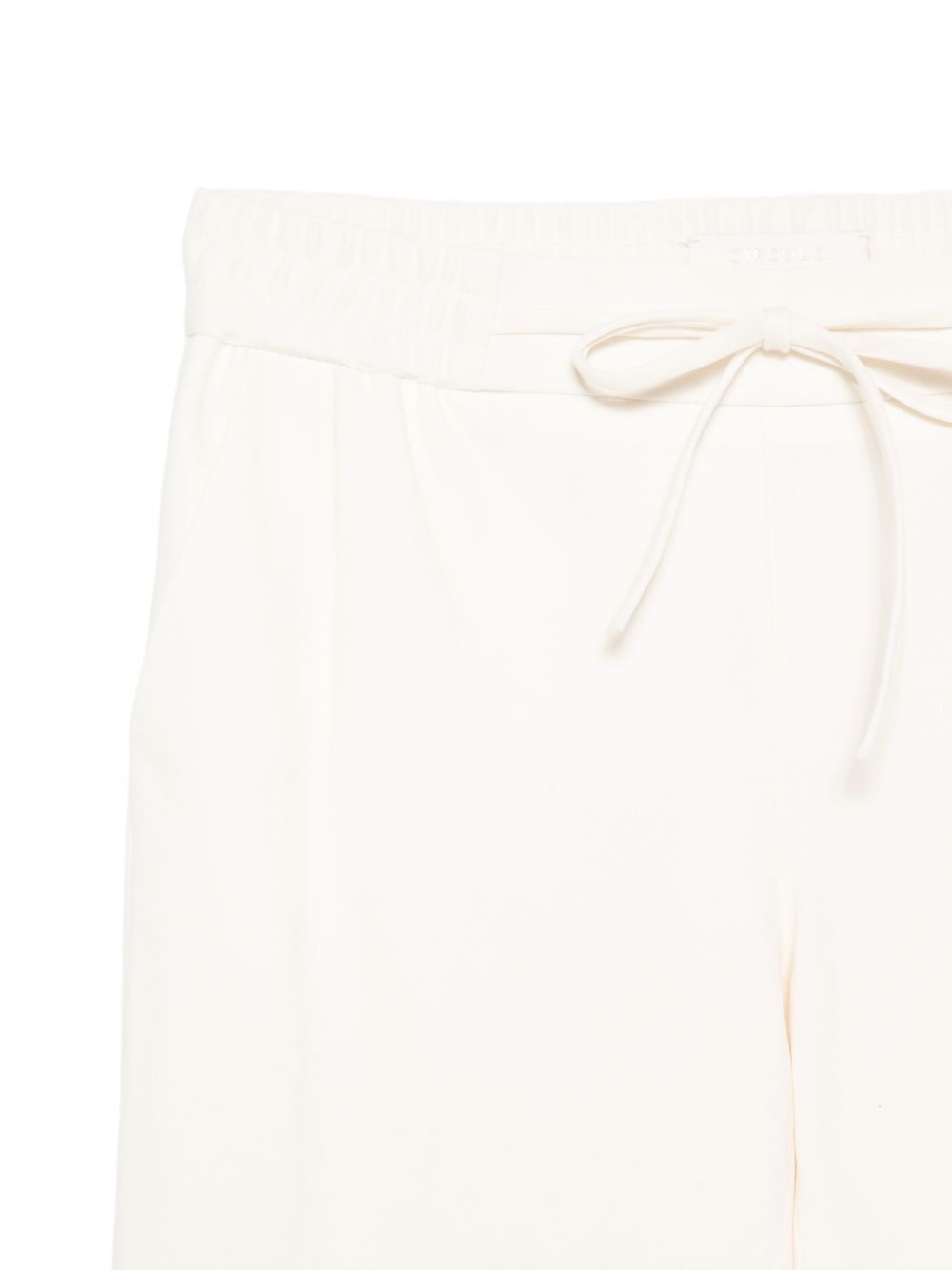 CIRCOLO 1901 Pantaloni in cotone elasticizzato bianco con coulisse 