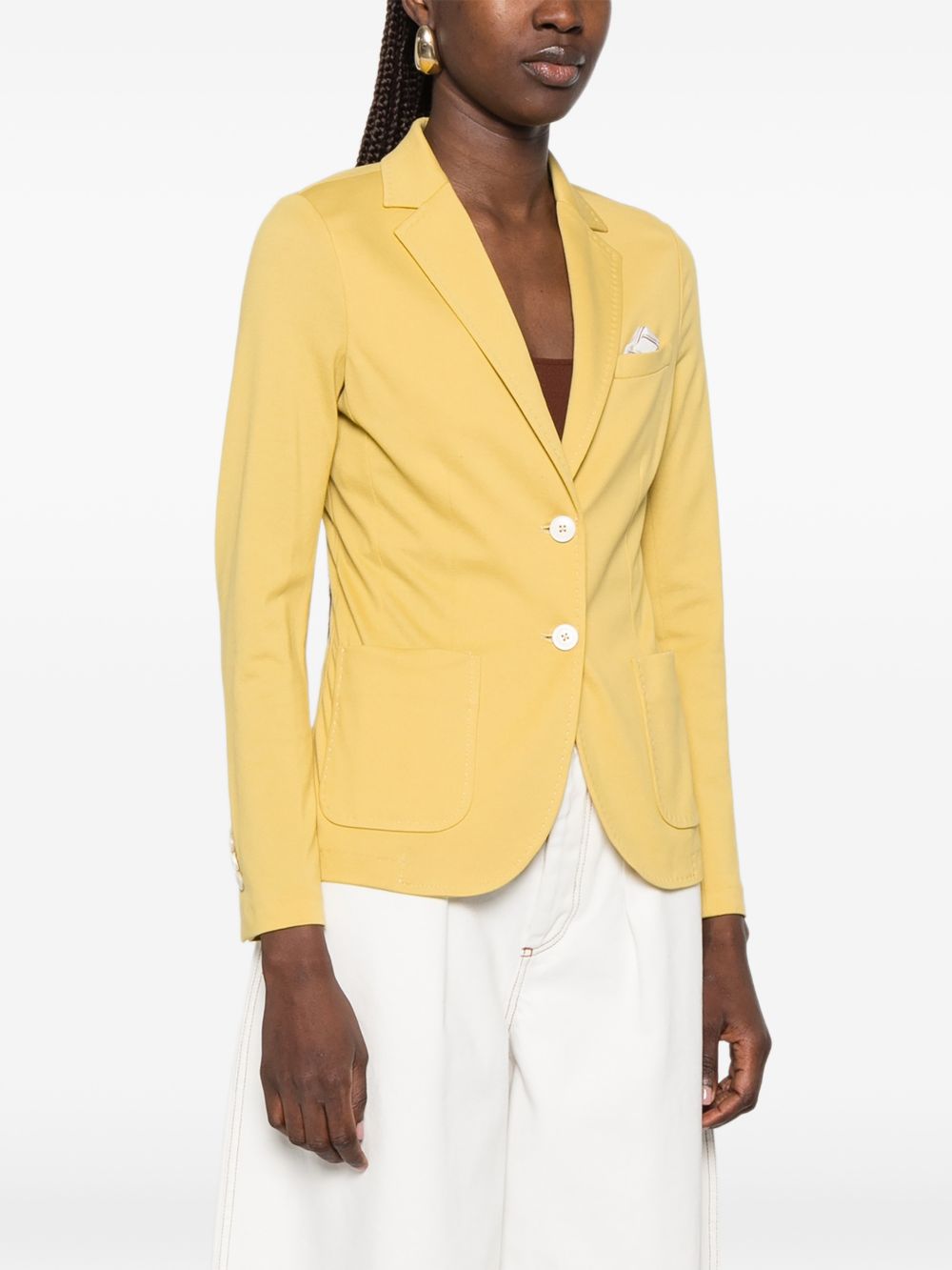 CIRCOLO 1901 Blazer monopetto in cotone elasticizzato giallo 