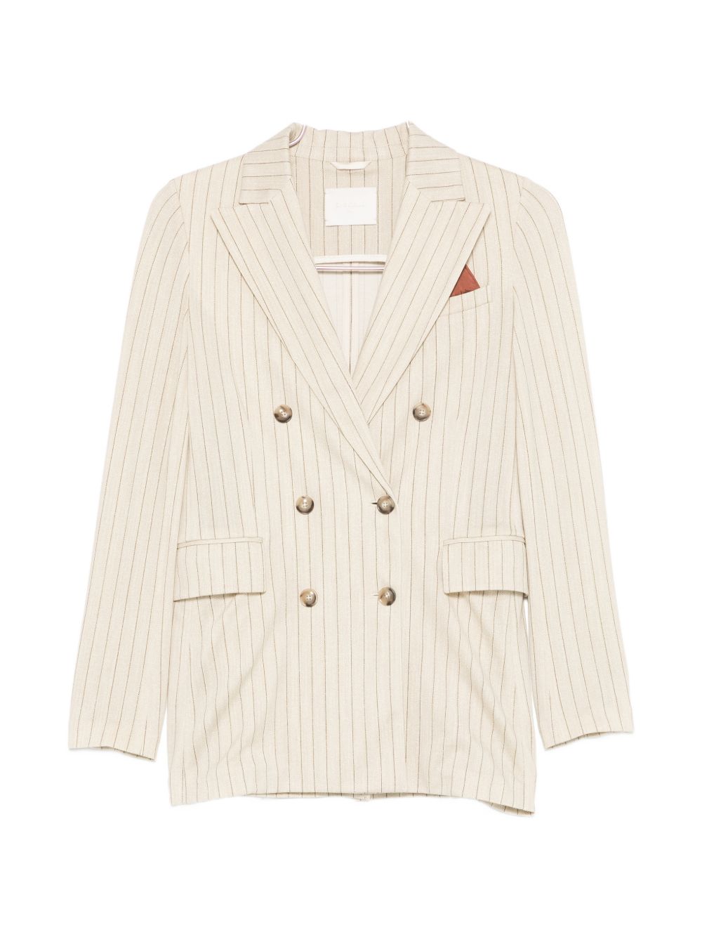 CIRCOLO 1901 Blazer doppiopetto gessato chiaro con tasche laterali 