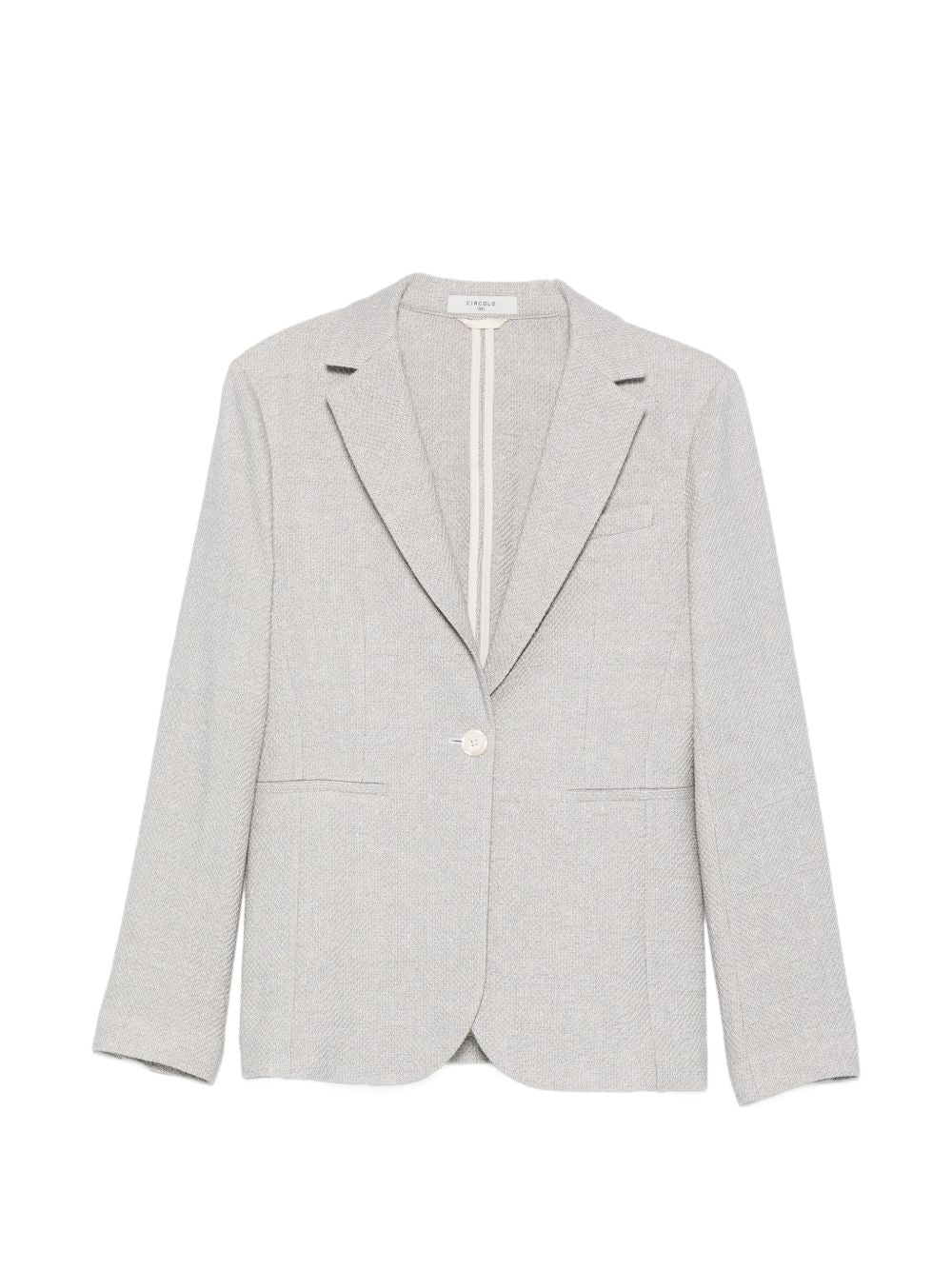 CIRCOLO 1901 Blazer in lino e cotone celeste monopetto 