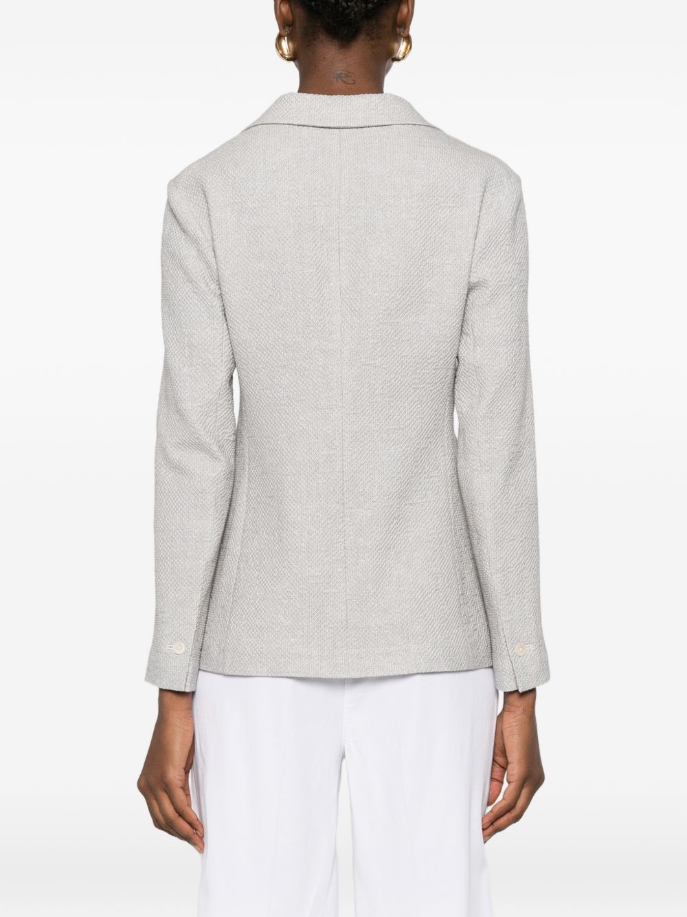 CIRCOLO 1901 Blazer in lino e cotone celeste monopetto 
