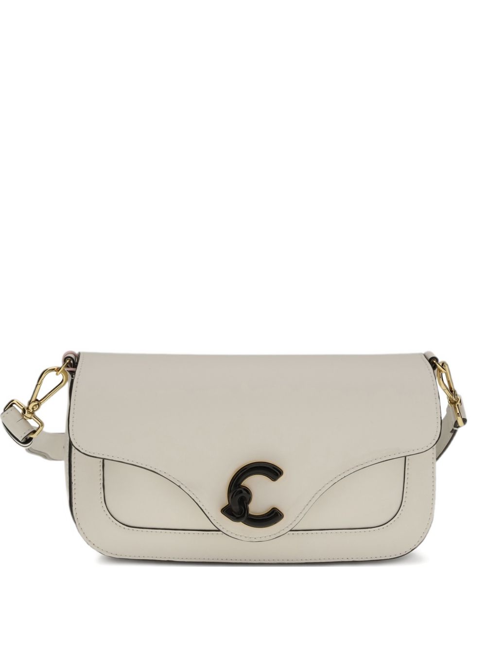 COCCINELLE Borsa a tracolla bianca con logo 