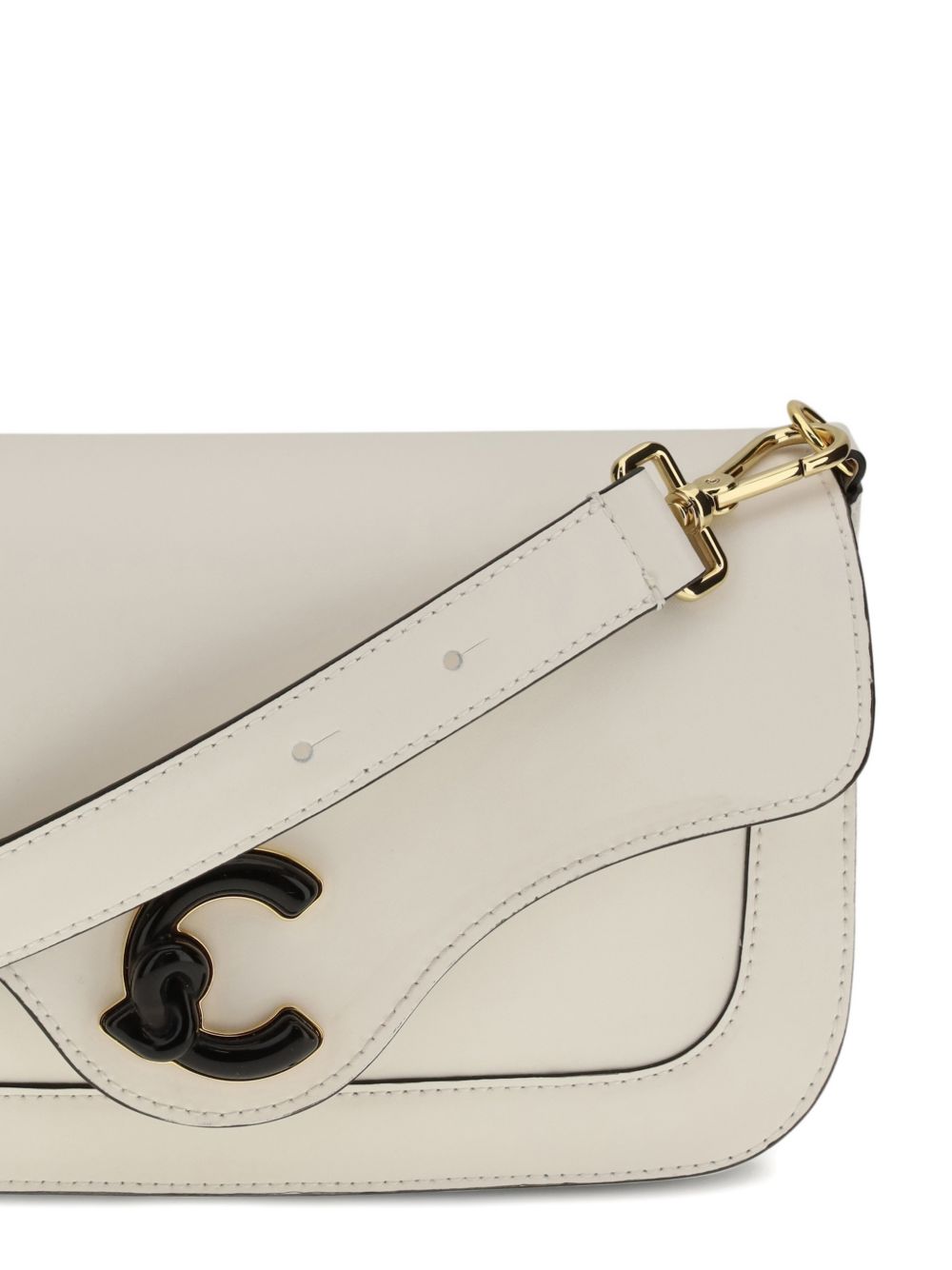 COCCINELLE Borsa a tracolla bianca con logo 