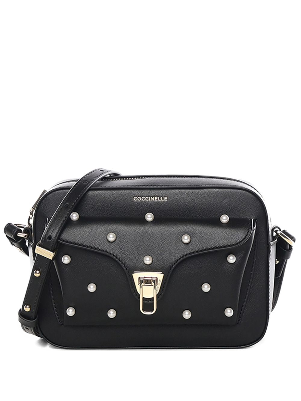 COCCINELLE Borsa tracolla nera impreziosito da strass 