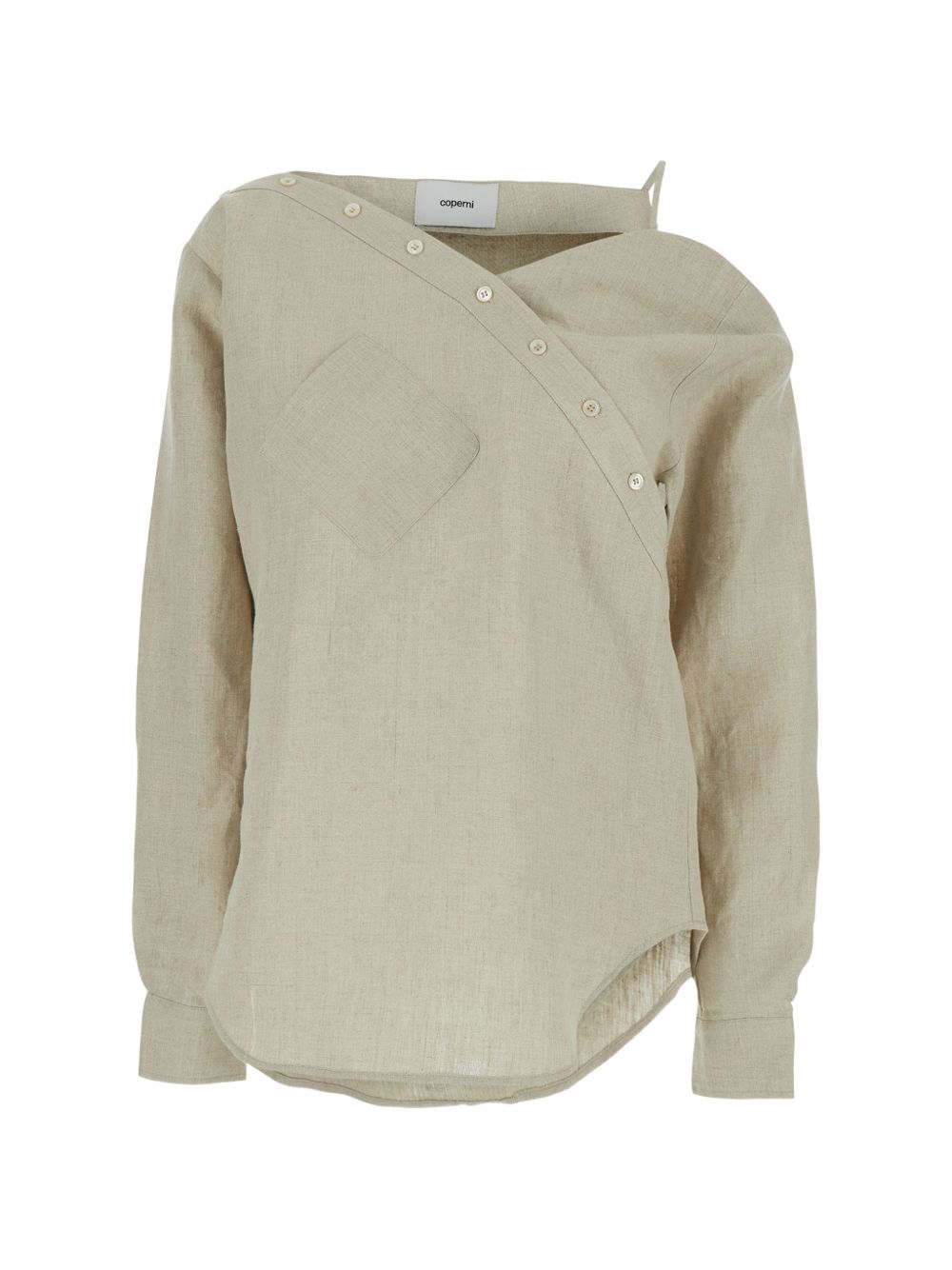 COPERNI Blusa asimmetrica in lino beige 