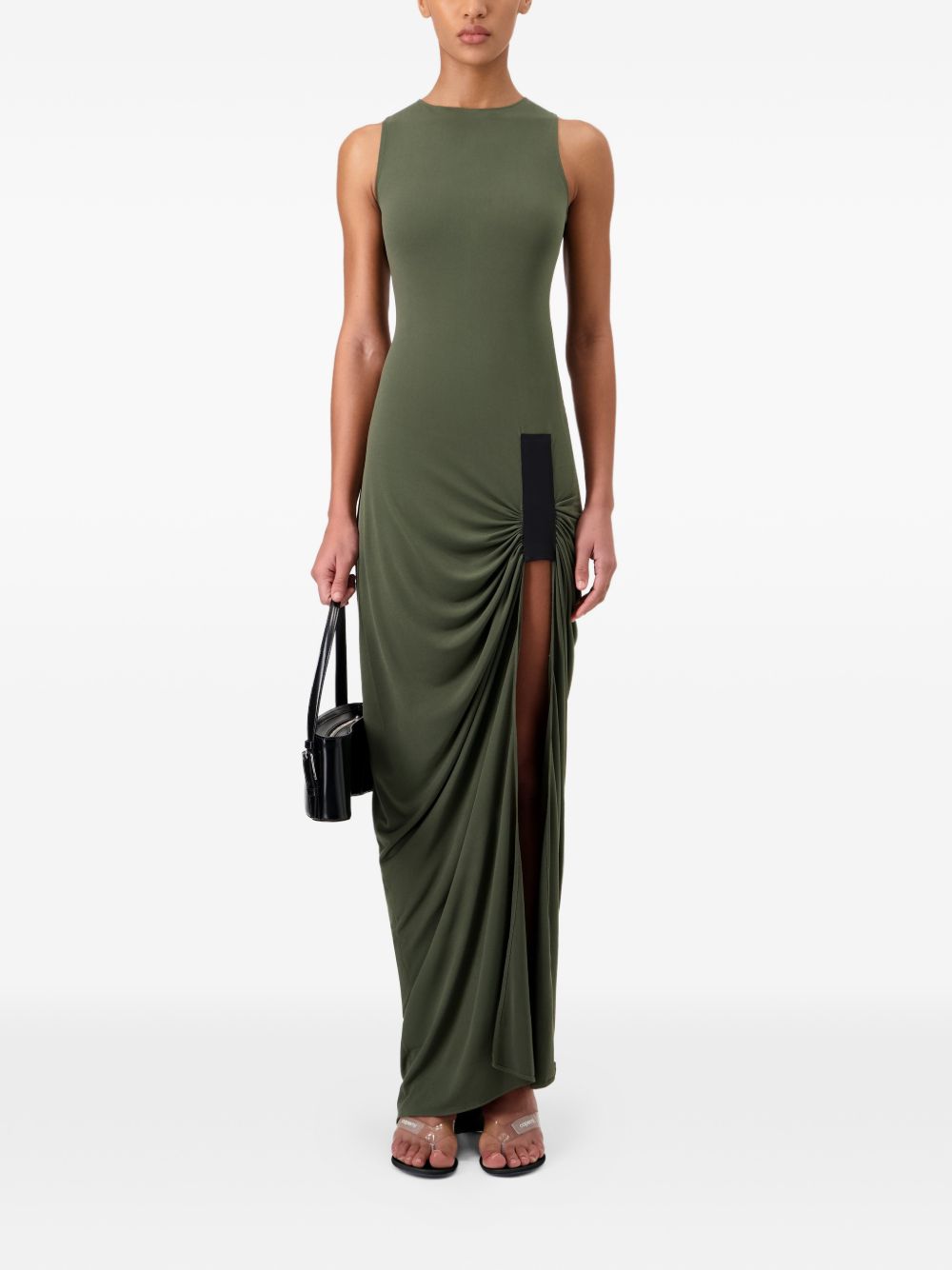 COPERNI Abito Taped Suspended drappeggiato in tessuto verde 