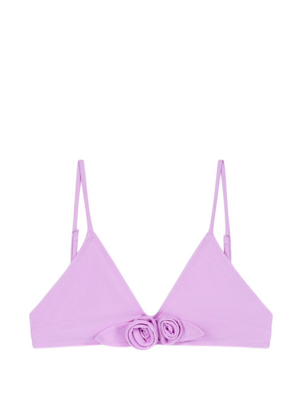 COPERNI Top bikini in tessuto lilla con dettaglio fiore 