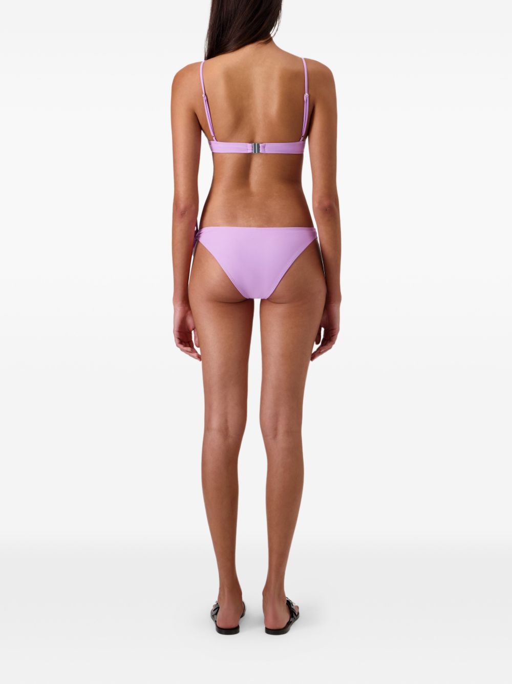 COPERNI Top bikini in tessuto lilla con dettaglio fiore 