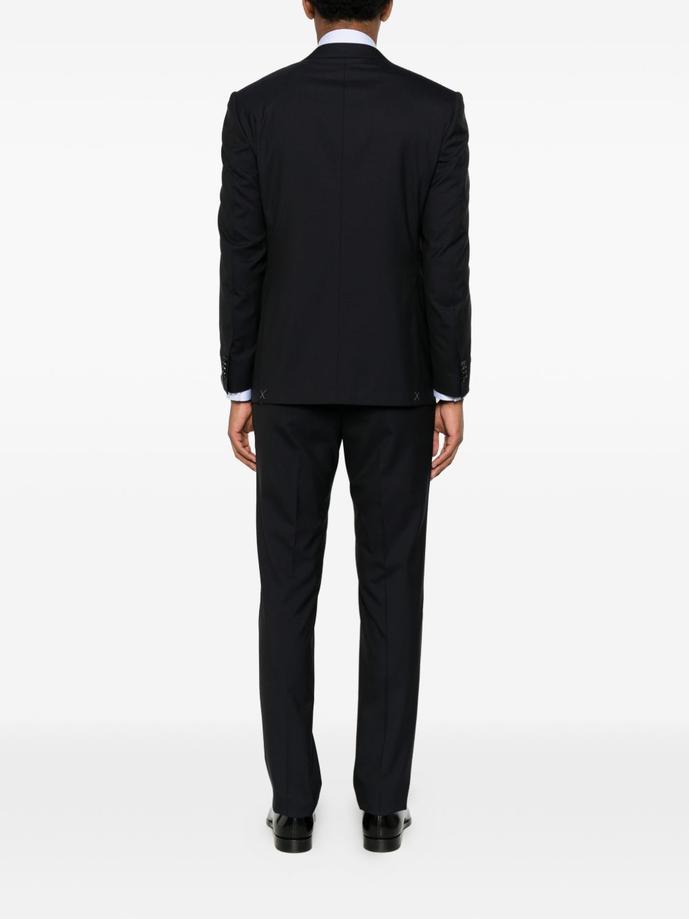 CORNELIANI Completo in lana vergine blu con giacca monopetto 
