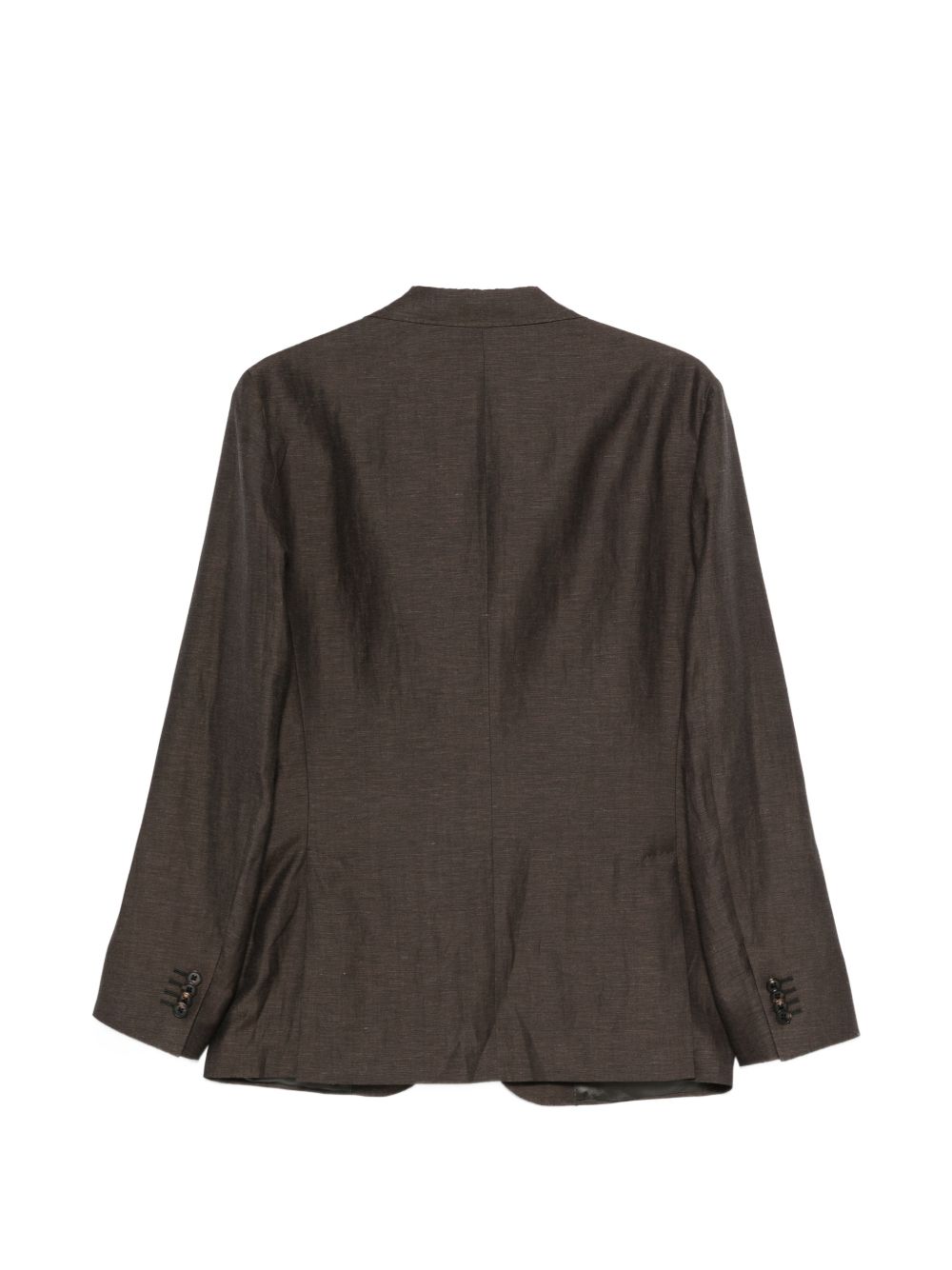 CORNELIANI Giacca monopetto in lina misto lino marrone 