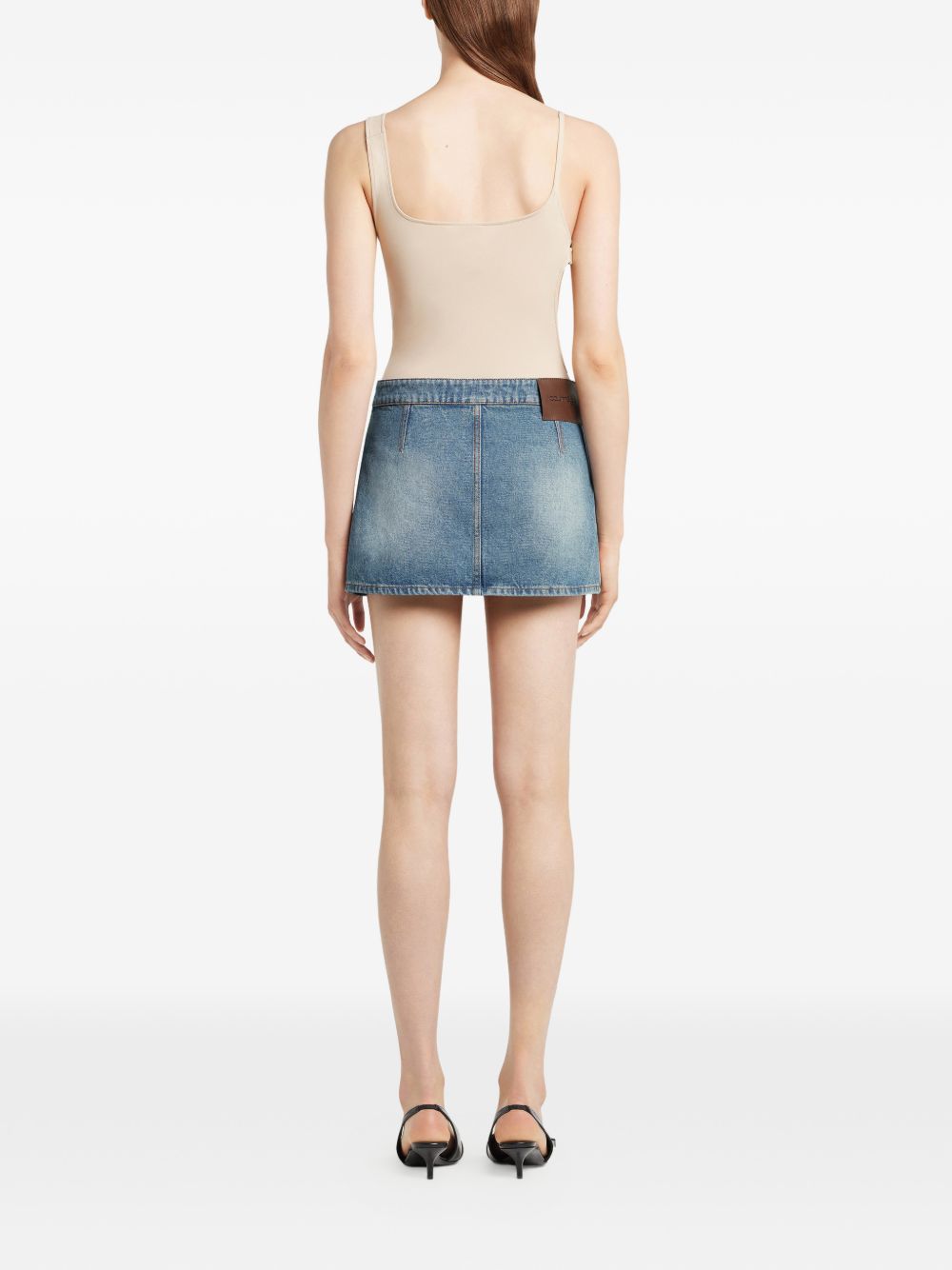 COURREGES Minigonna in denim di cotone con tasche 