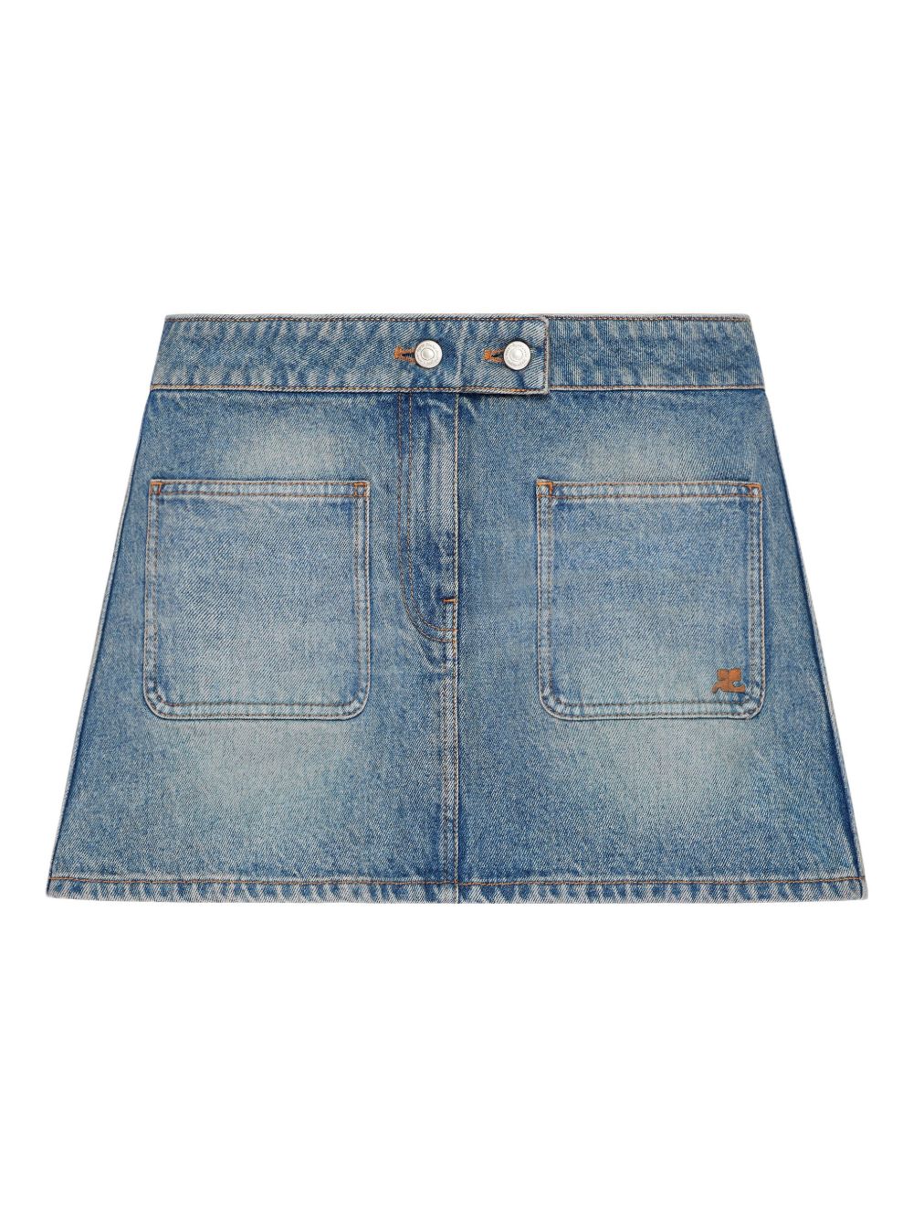COURREGES Minigonna in denim di cotone con tasche 