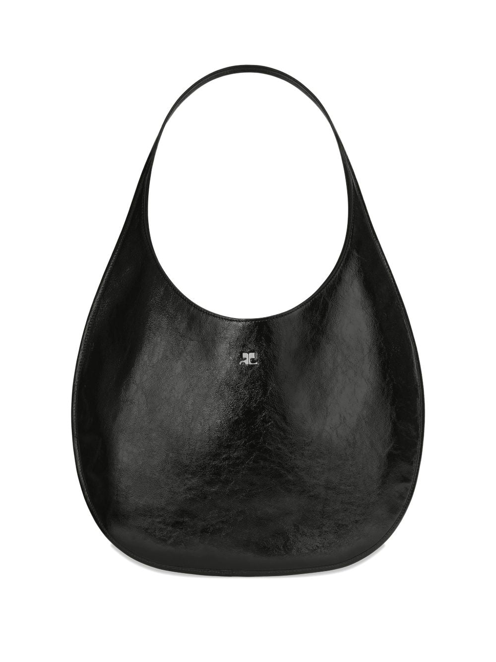 COURREGES Borsa a spalla nera con logo 