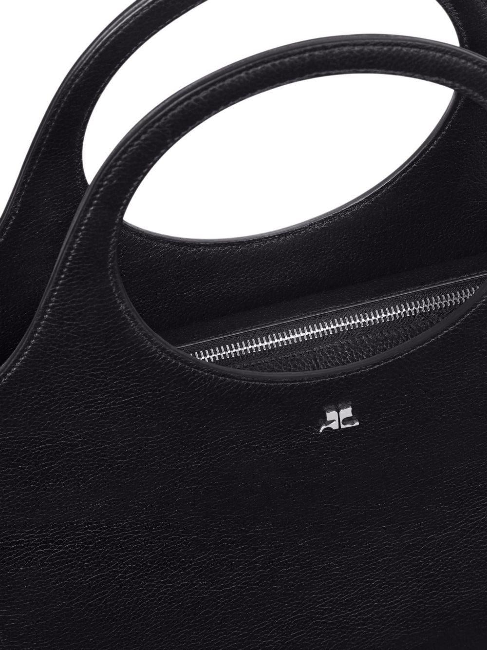 COURREGES Borsa shopping nera con logo 