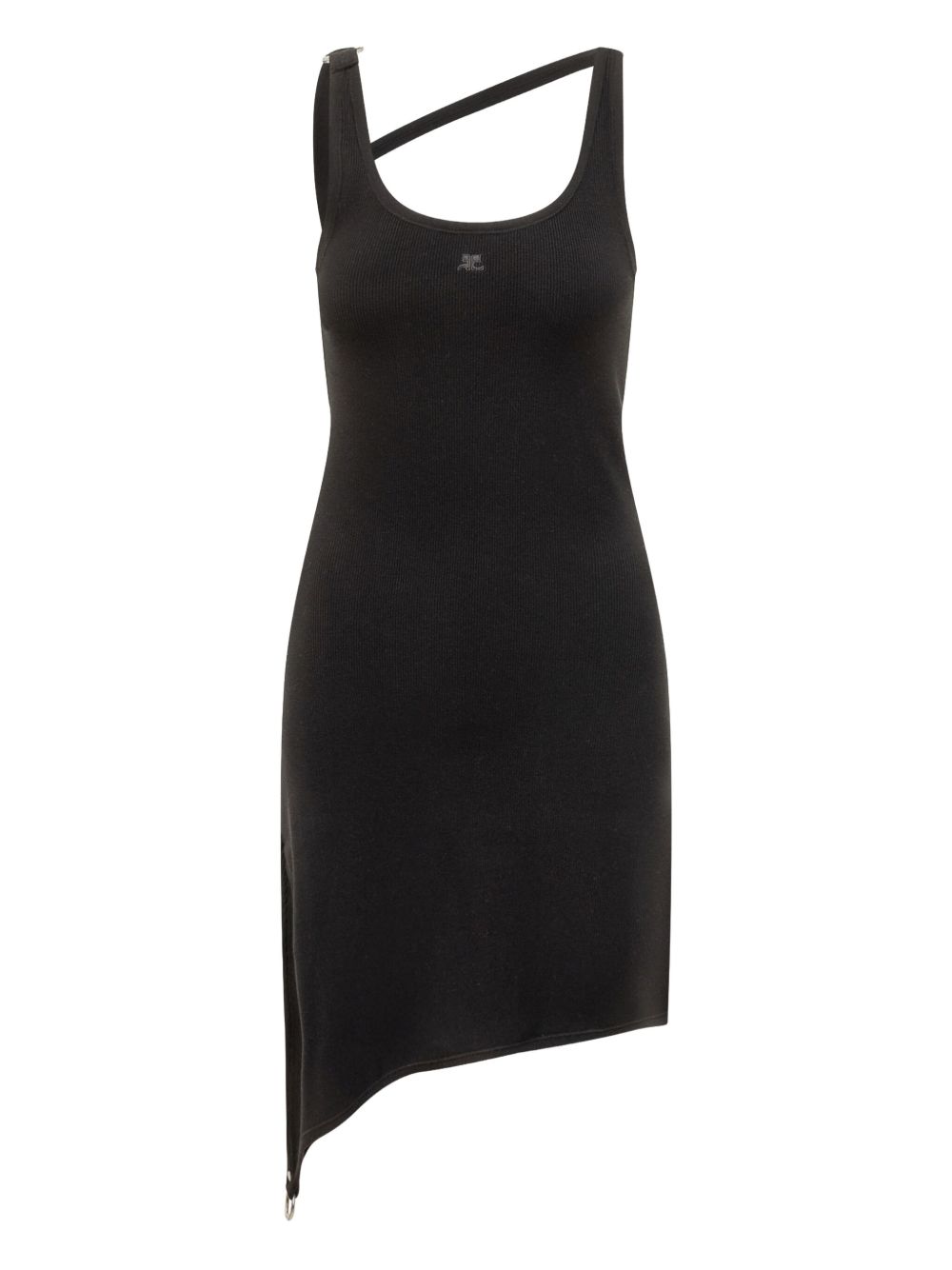 COURREGES Abito nero con taglio in diagonale 