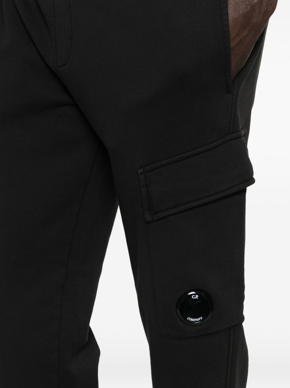CP COMPANY Pantaloni in cotone neri con tasche cargo 