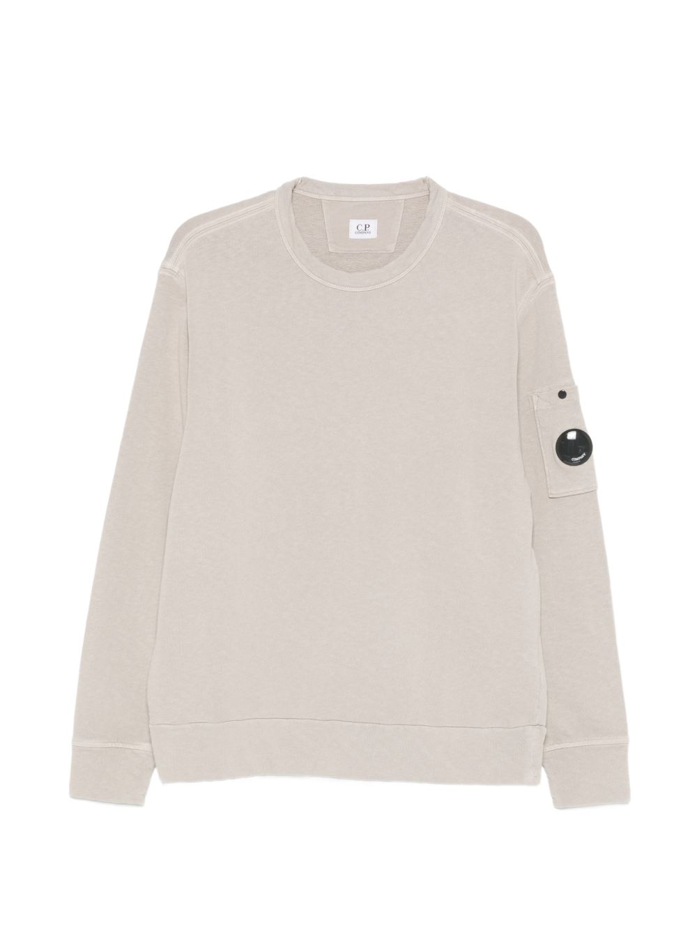 CP COMPANY Felpa girocollo con patch logo sulla manica 