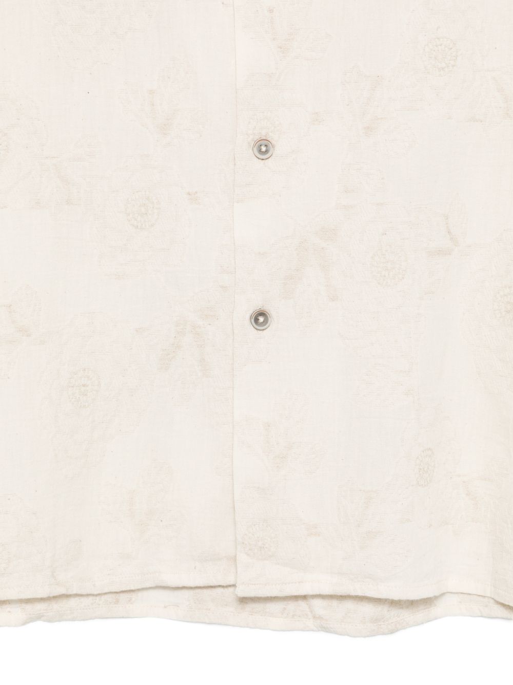 DANIELE ALESSANDRINI Camicia in cotone beige con motivo floreale jacquard 