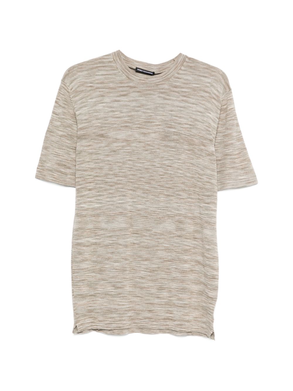 DANIELE ALESSANDRINI Maglia in cotone beige a maniche corte 