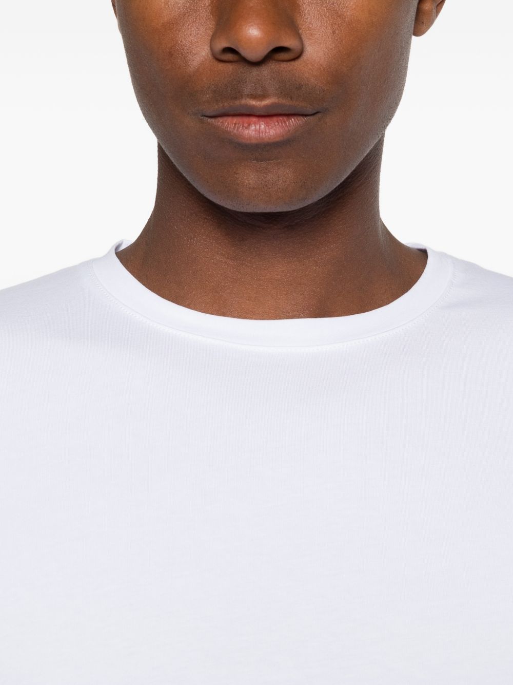 DANIELE FIESOLI T-shirt in cotone elasticizzato bianco con girocollo 