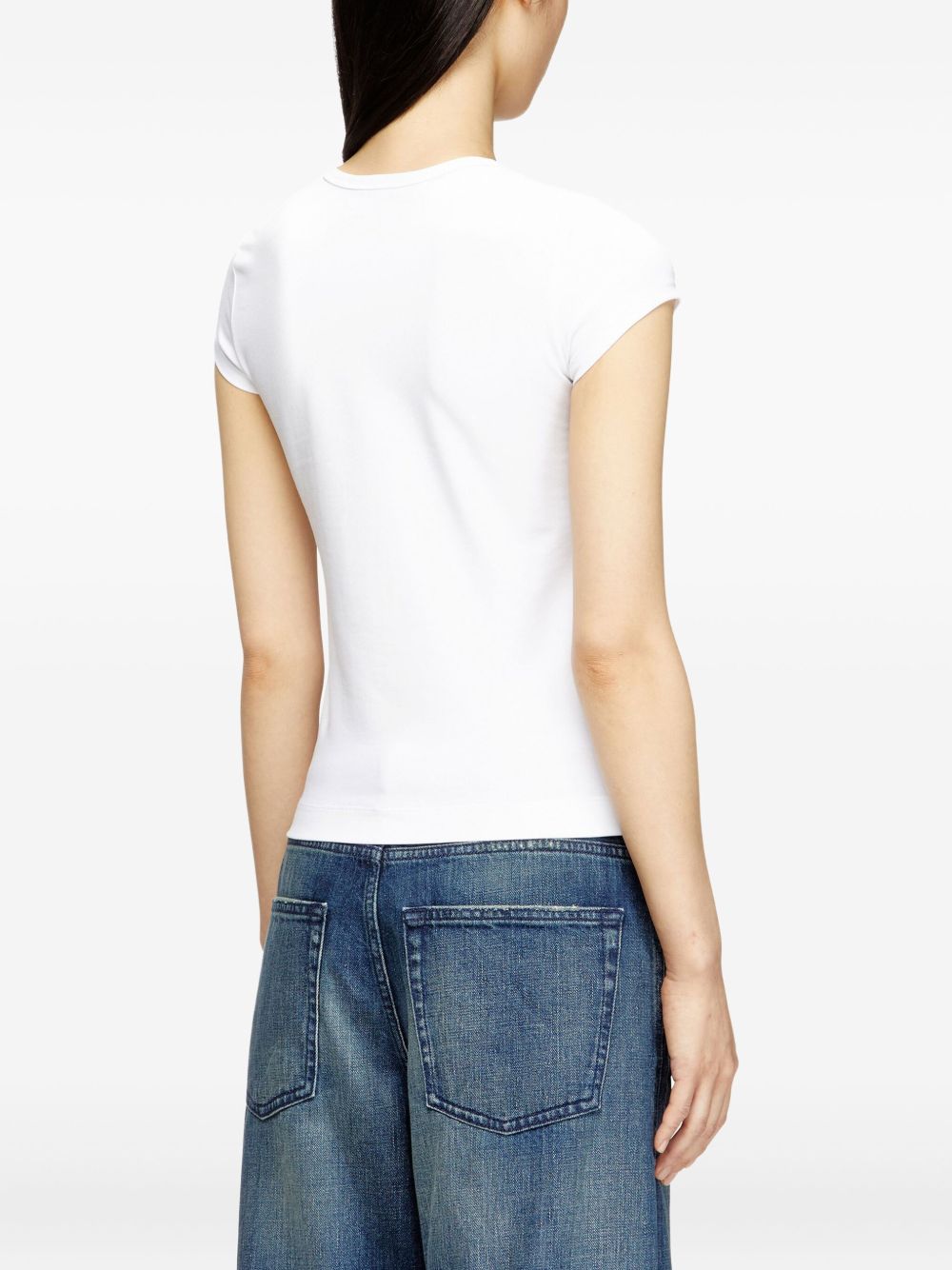 DIESEL T-shirt in cotone bianco a maniche corte 