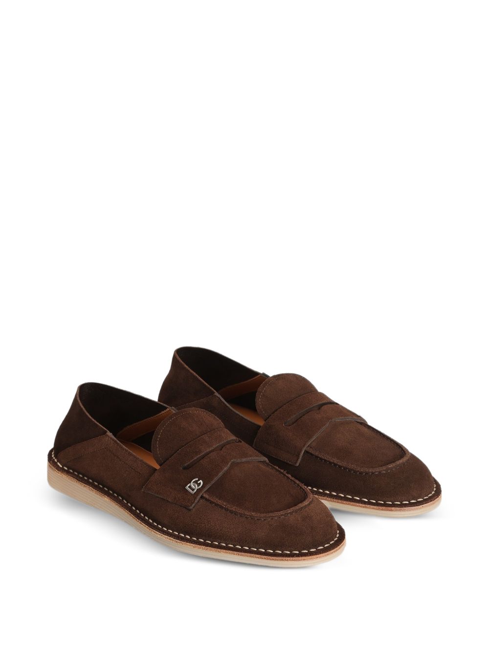 DOLCE e GABBANA Mocassino in pelle scamosciata marrone 