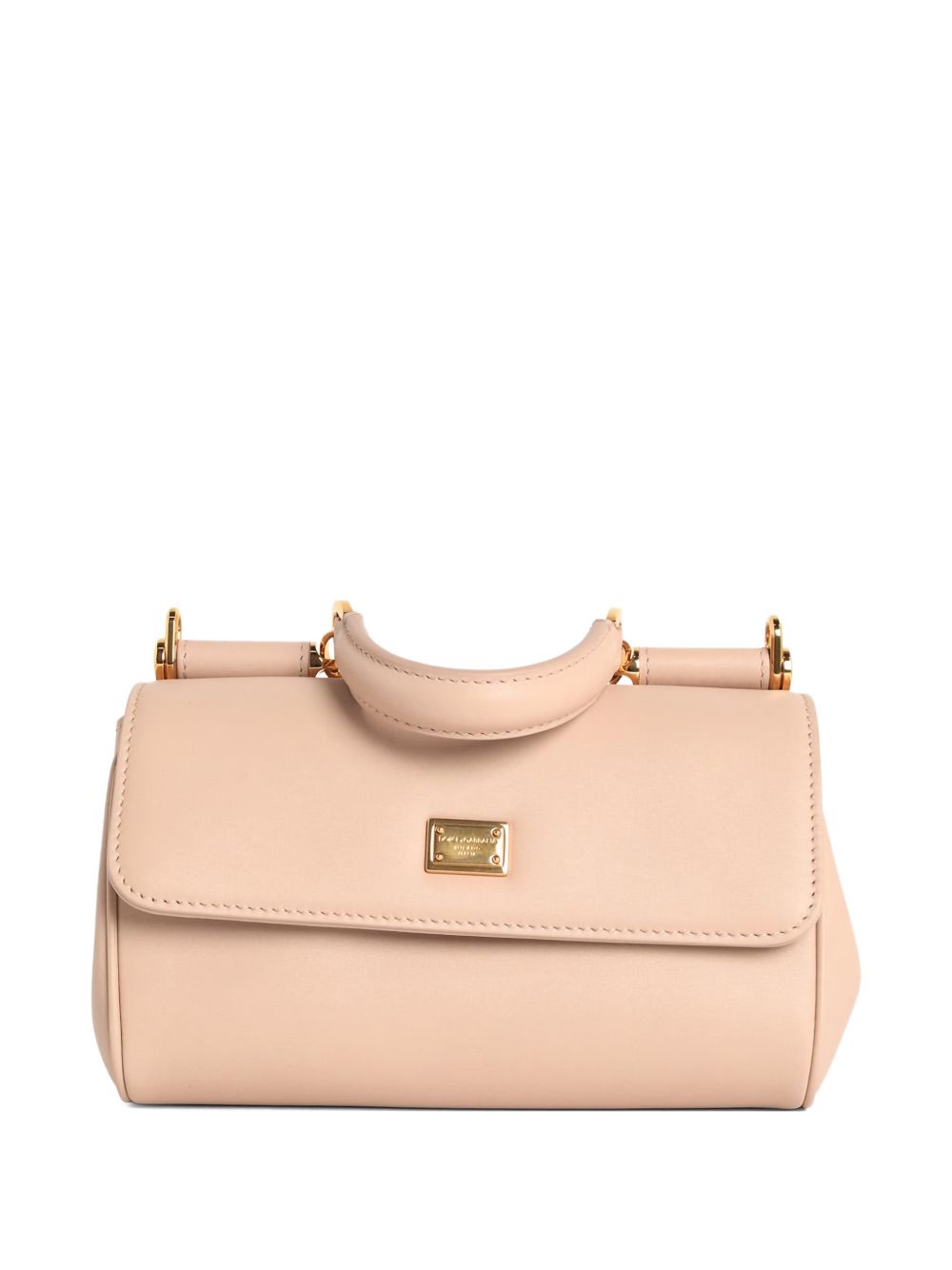 DOLCE e GABBANA Borsa a mano Sicily piccola in pelle cipria 