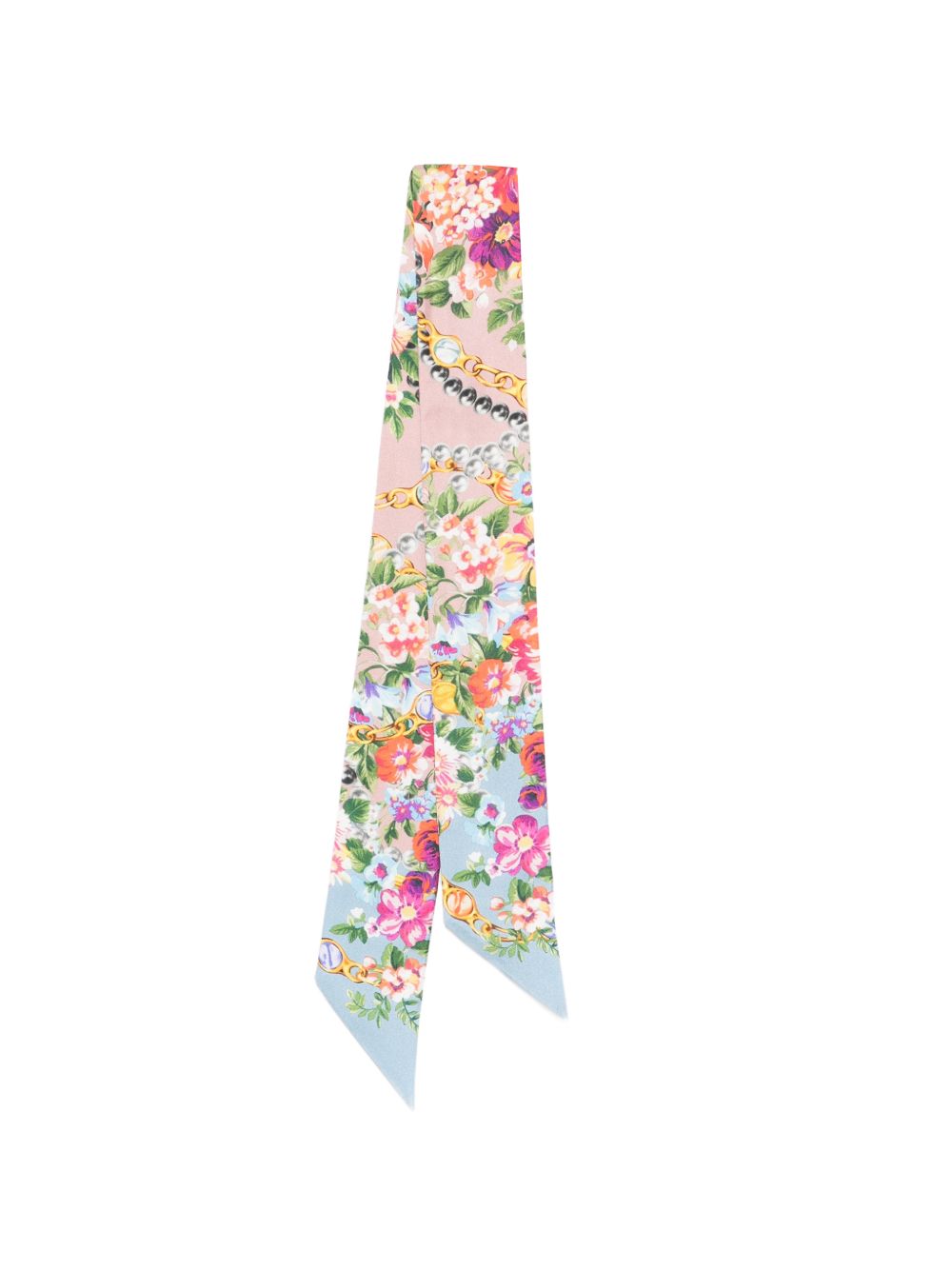 DOLCE e GABBANA Foulard in seta multicolore con stampa floreale 