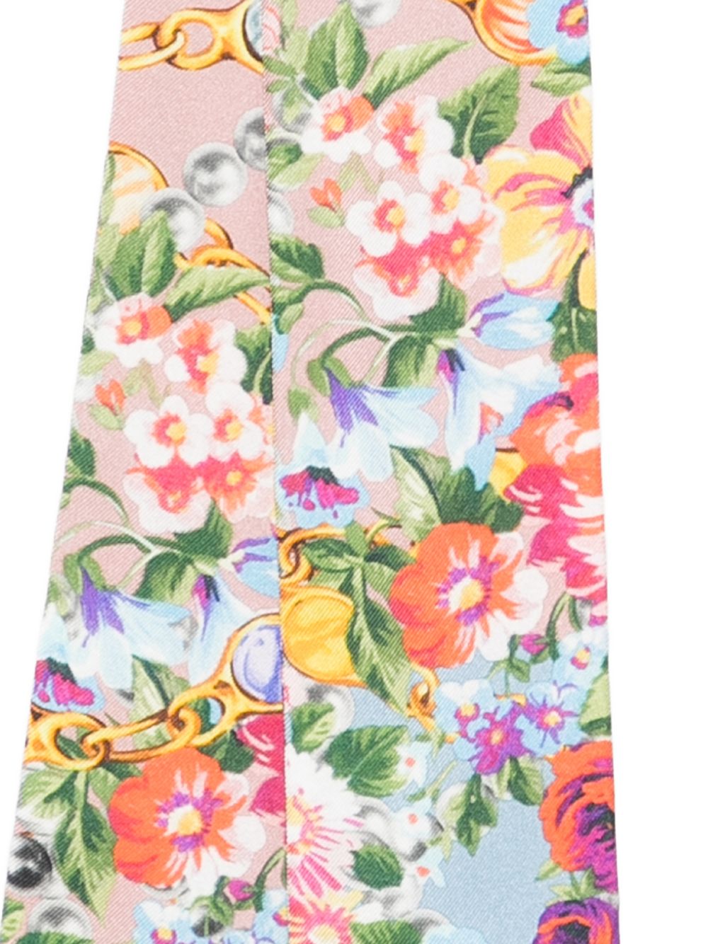 DOLCE e GABBANA Foulard in seta multicolore con stampa floreale 