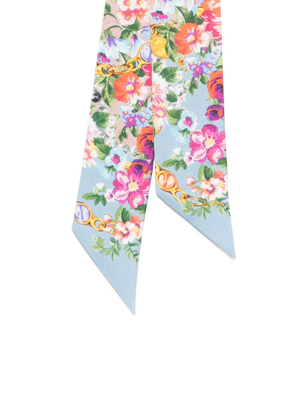 DOLCE e GABBANA Foulard in seta multicolore con stampa floreale 